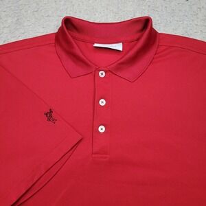 Ashworth Golf Polo Shirt Mens XL Red Short Sleeve Performance Stretch Wicking